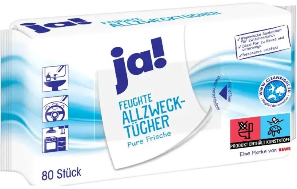 Ja! Pure Freshness Wet Cleaning Wipes, 80 pcs