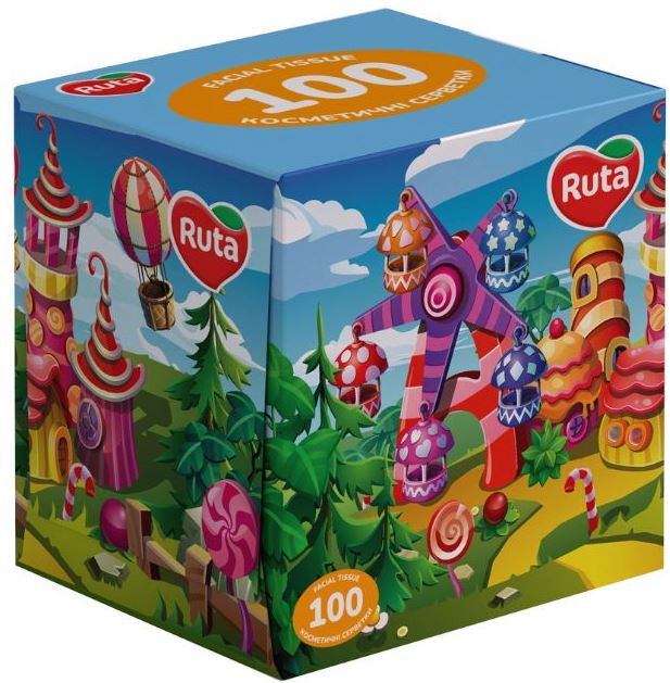Ruta Kids Facial Tissues in Box, 100 Sheets
