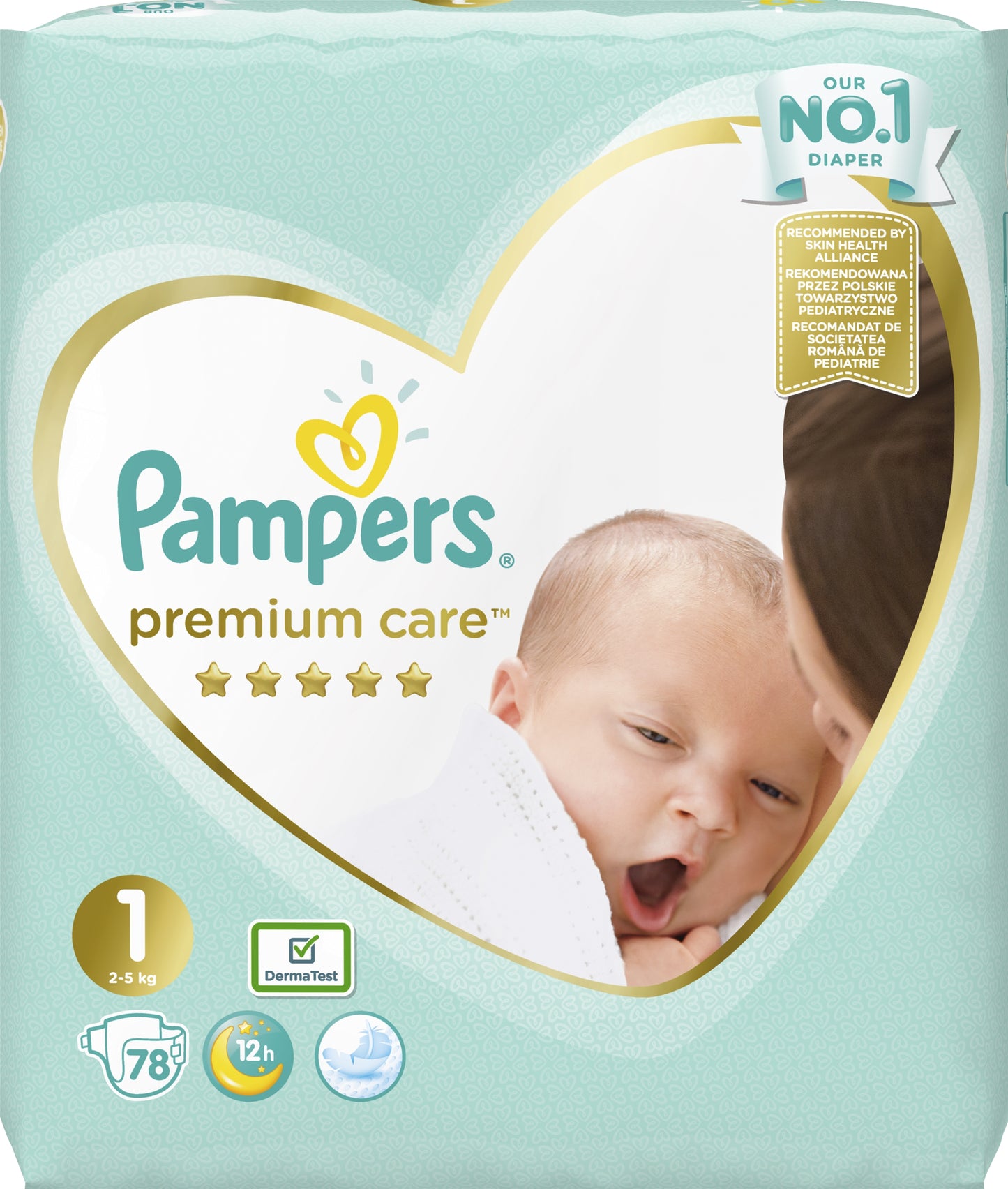 Pampers Premium Care Newborn Size 1 Baby Diapers, 78 pcs, 2-5 kg