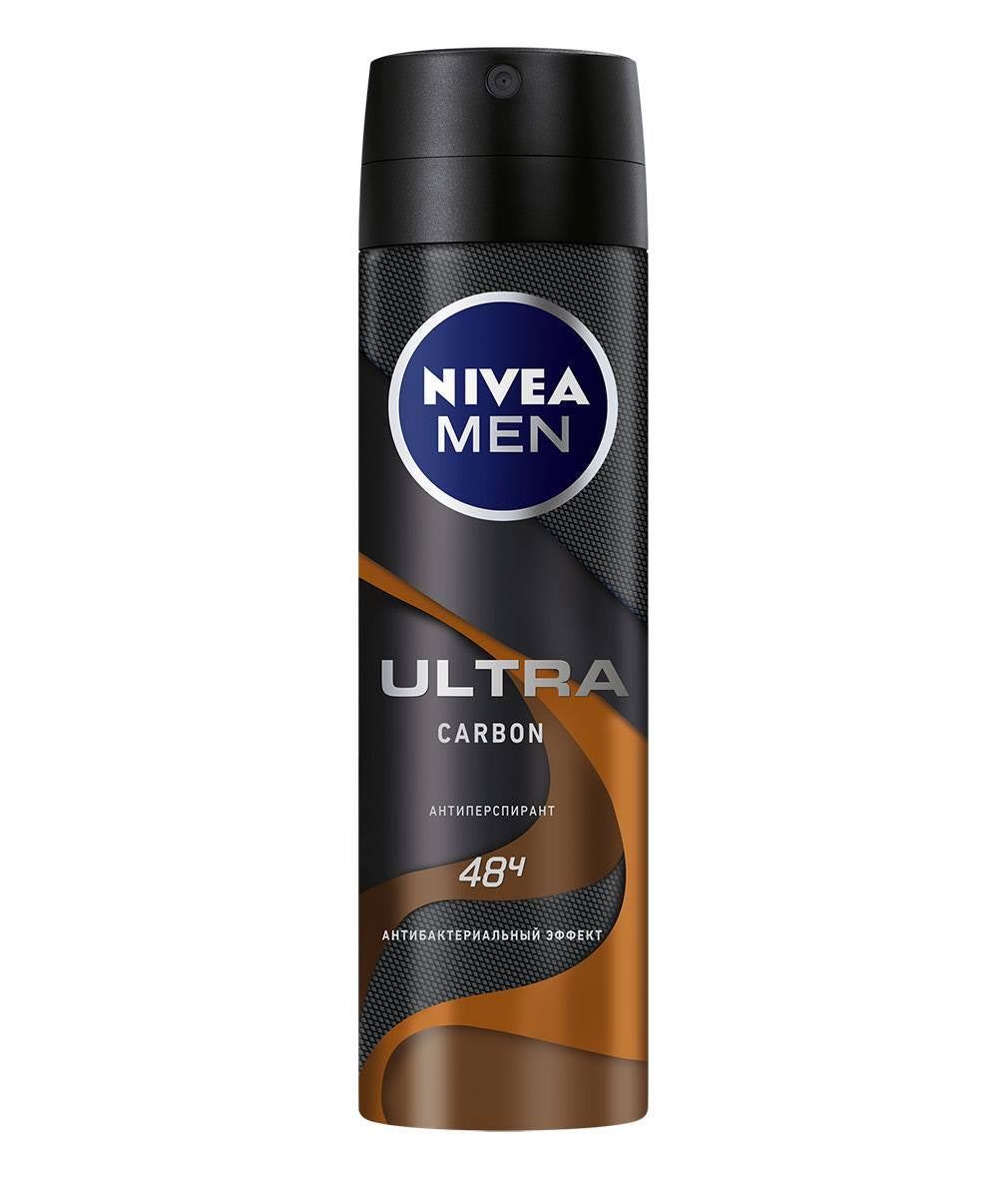Nivea Ultra Carbon Antibacterial Men's Deodorant Spray, 150 mL