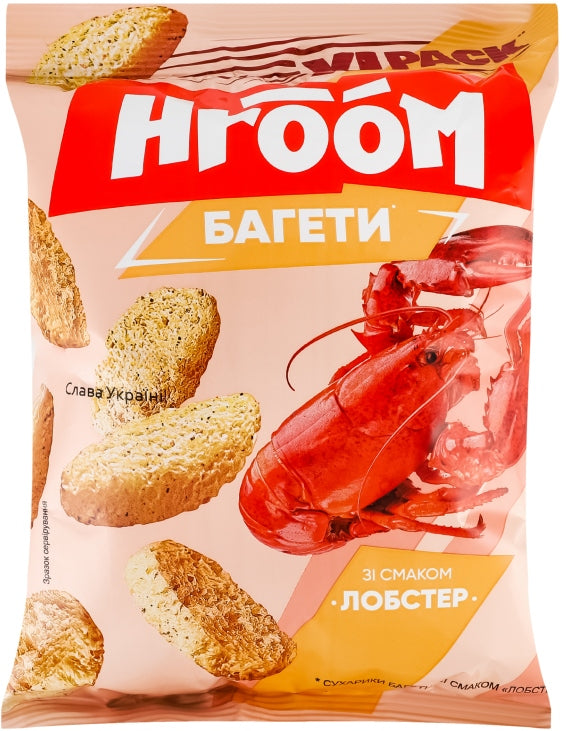 Hroom Lobster-Flavored Baguette Croutons, 100 g