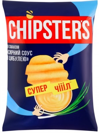 Chipster's Cheese Sauce & Onion Ridged Potato Chips, 110 g