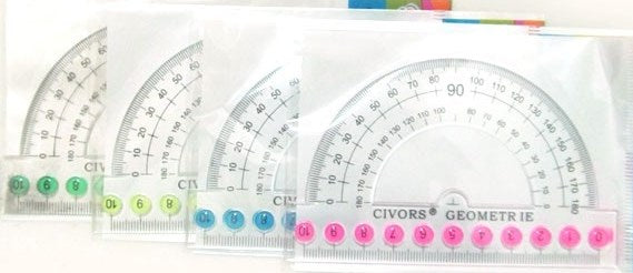 4771 Transparent Plastic Protractor, 10 cm