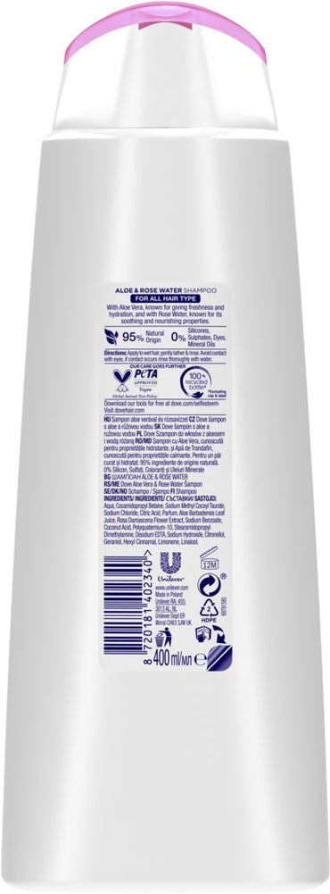 Dove Ultra Care Aloe & Rose Water Shampoo, 400 mL - Image 2