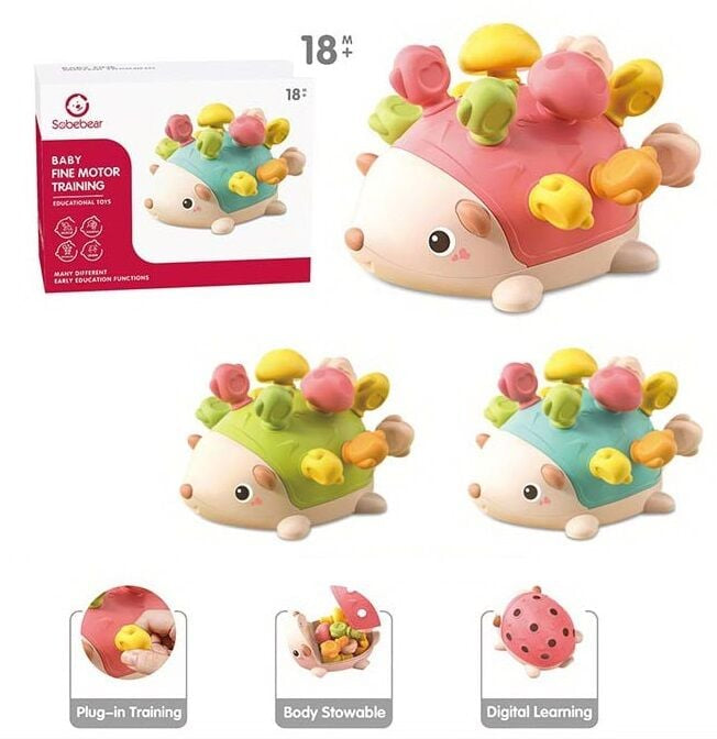 YL 1022-56 Hedgehog Sorting Logic Game, 12 Mushrooms