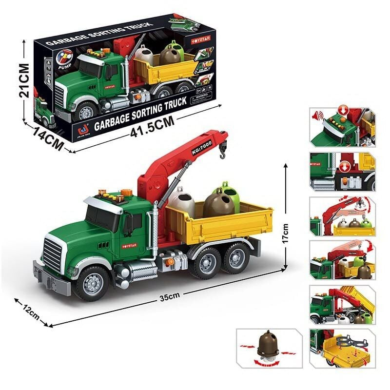 666-81 P Friction-Powered Toy Truck with Sound & Rubber Tires in Box