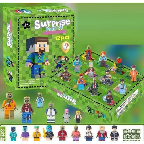 LZMH 12-011 A1 Minecraft Advent Calendar Character Set, 12 Windows