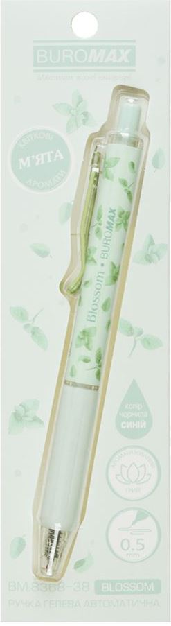Buromax Blossom BM-8368-38 Mint Blue Retractable Gel Pen with Scented Grip, 0.5 mm