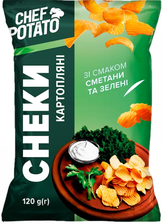 Chef Potato Sour Cream & Herb Potato Snacks, 120 g