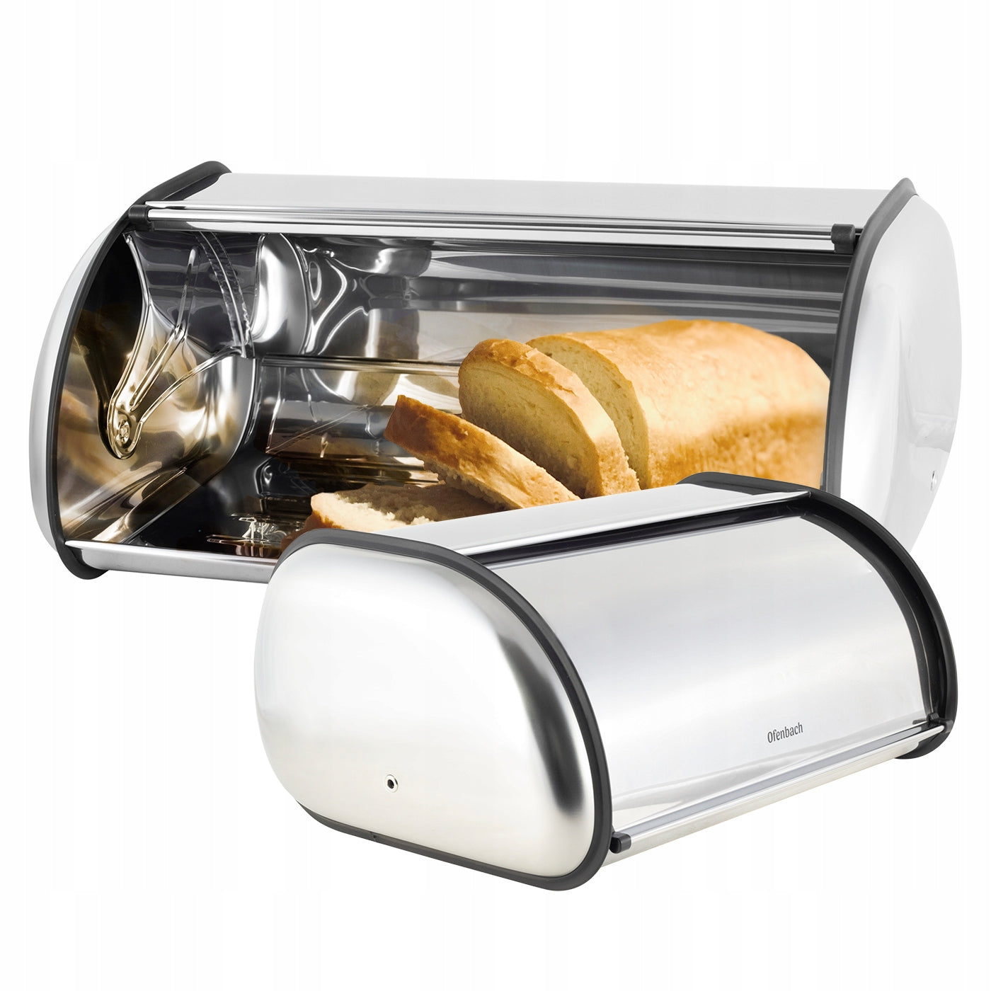 Ofenbach NB100802 Stainless Steel Bread Box Set, 43.5 x 27 x 18 cm & 36 x 23 x 14.5 cm - Image 3