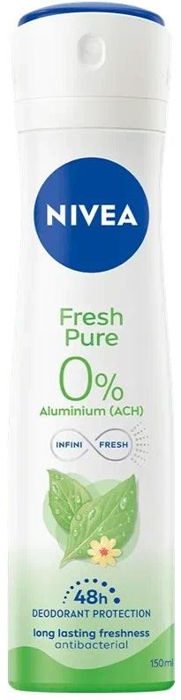 Nivea Fresh Pure 0% Women's Antiperspirant Deodorant Spray, 150 mL