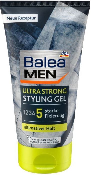 Balea Men Ultra Strong Hair Styling Gel, Hold 5, 150 mL