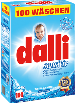 Dalli Sensitive Kids Laundry Detergent Powder, 100 Loads, 6.5 kg