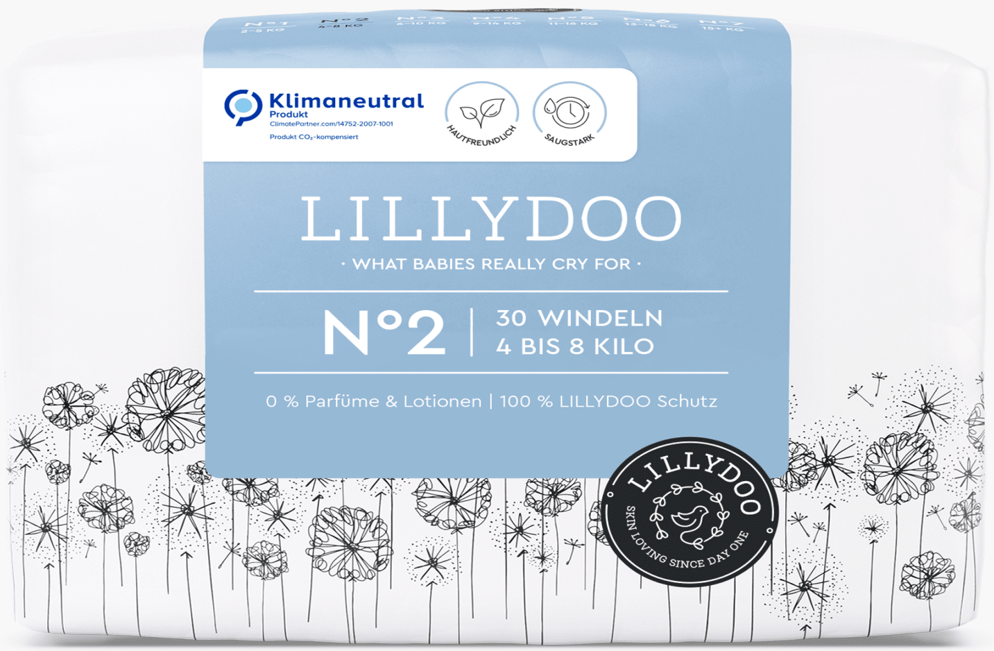 Lillydoo Size 2 Baby Diapers, 4-8 kg, 30 pcs