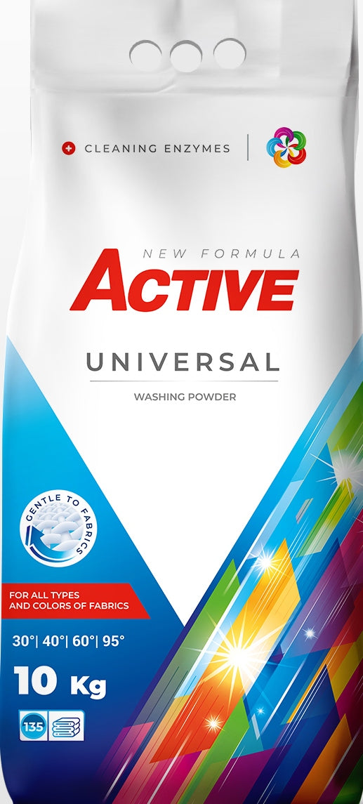 Active Universal Laundry Detergent Powder, 135 Loads, 10 kg