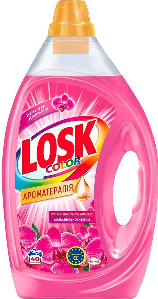 Losk Color Aromatherapy Malaysian Flower & Essential Oils Laundry Detergent Gel, 40 Loads, 2 L