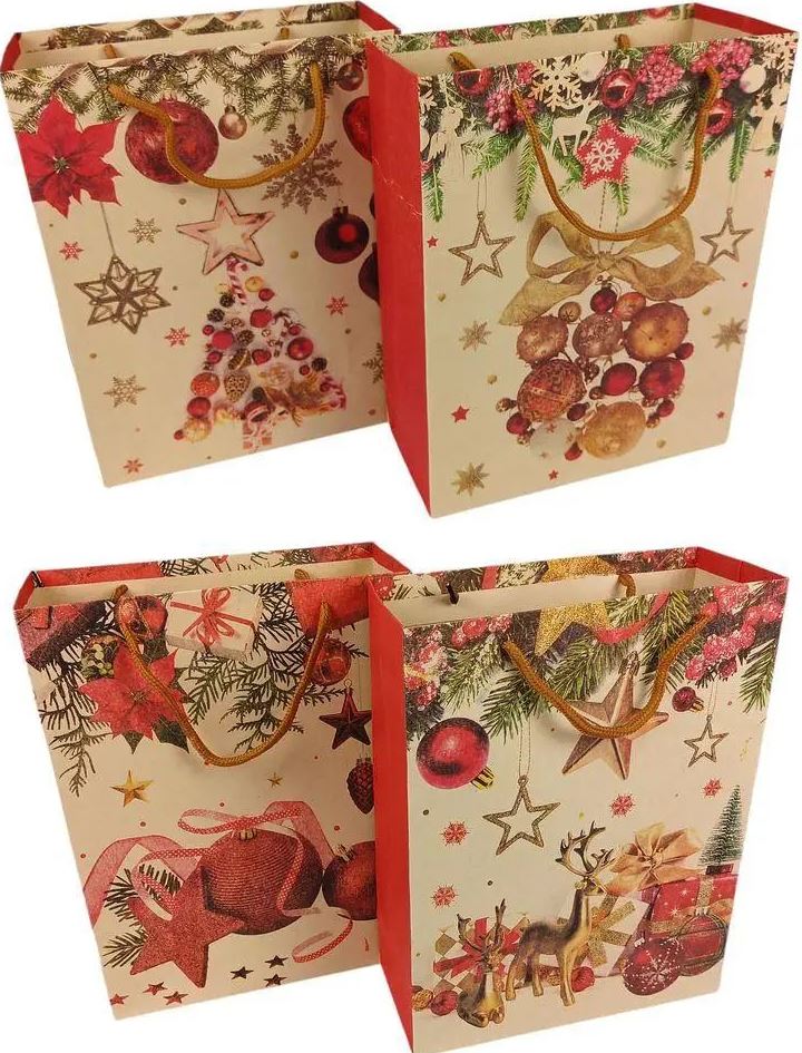 New Year Kraft Gift Bag, 37 x 28 x 10 cm, NPZ-005 L