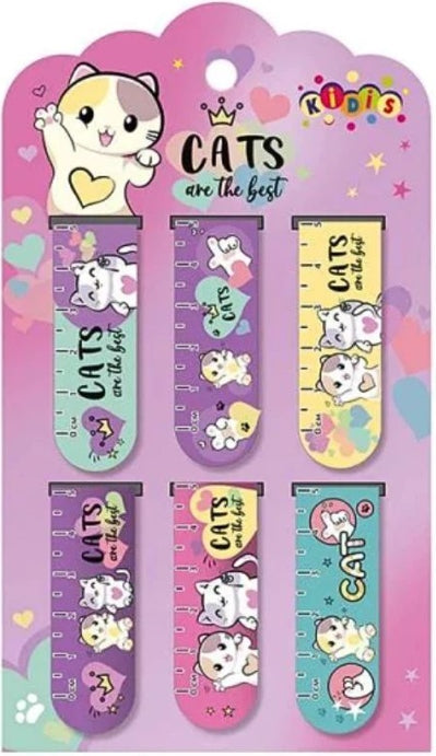 13183 Cats Are the Best Magnetic Bookmarks on Card, 6 pcs