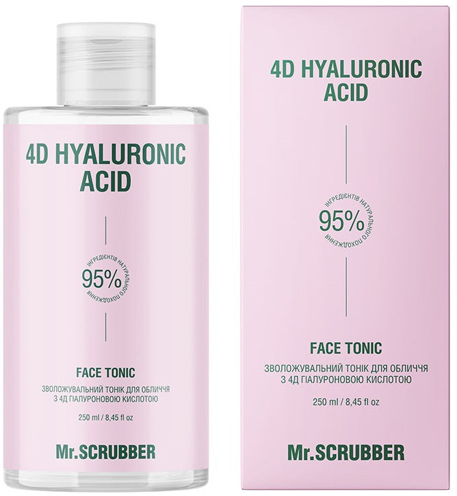 Mr. Scrubber 4D Hyaluronic Acid Moisturizing Facial Toner, 250 mL