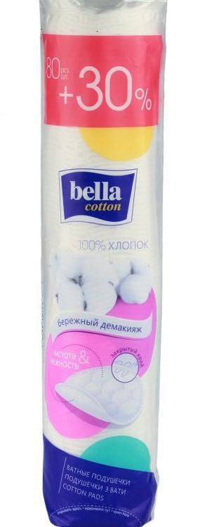 Bella Cotton Pads, 80 pcs + 30%