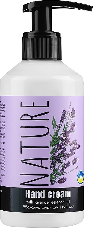 Bioton Cosmetics Nature Lavender Essential Oil Hand Cream with Pump, 300 mL