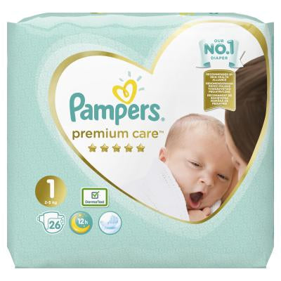 Pampers Premium Care Newborn 1 Baby Diapers, 26 pcs, 2-5 kg