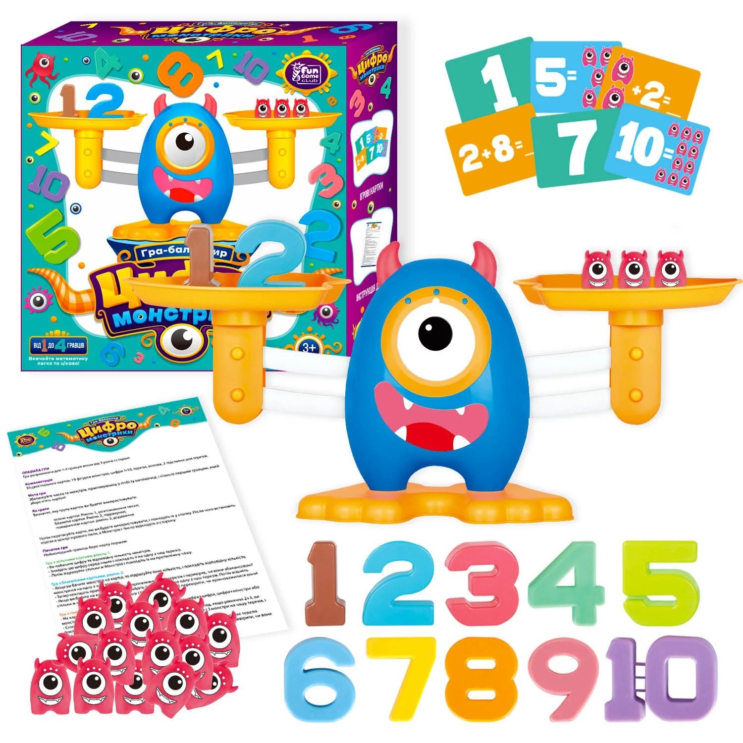 4 Fun Game Club 27977 Number Monsters Balancing Game