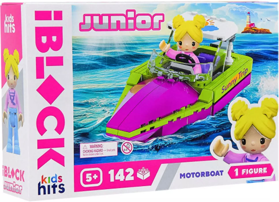 Iblock Junior KH08/012/4 Motorboat Building Set, 142 Pieces