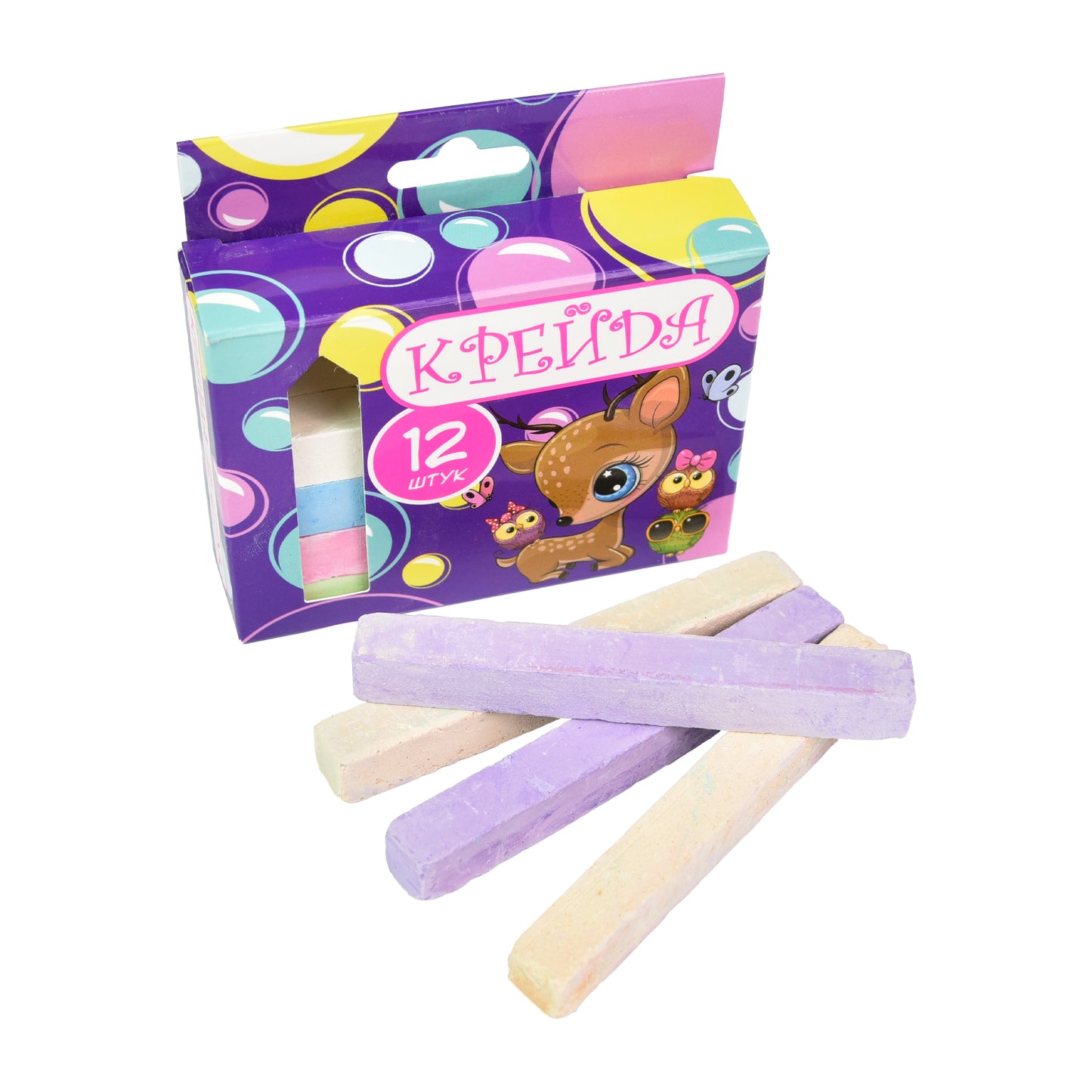 Strateg 50114 Square Colored Chalk, 12 Pieces - Image 2