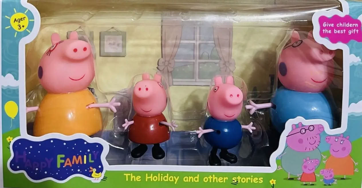 HS-2377/240PCS Peppa Pig Character Set, 4 Figures