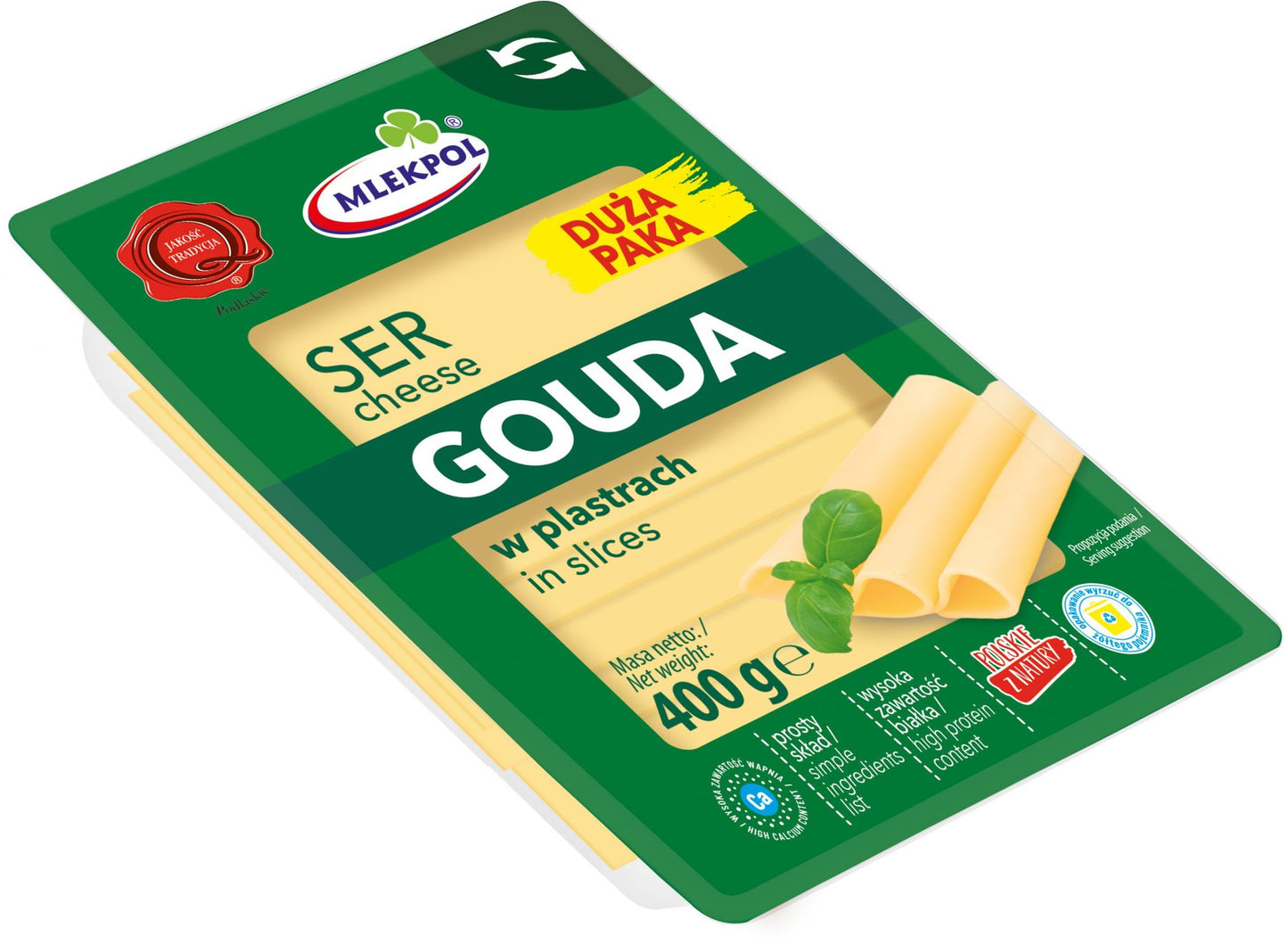 Mlekpol Gouda Cheese Slices, 400 g