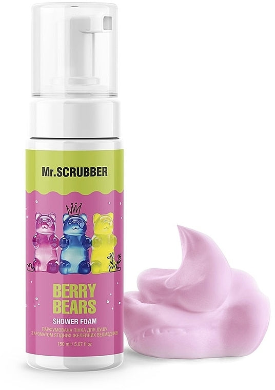 Mr. Scrubber Berry Gummy Bear-Scented Perfumed Shower Foam, 150 mL
