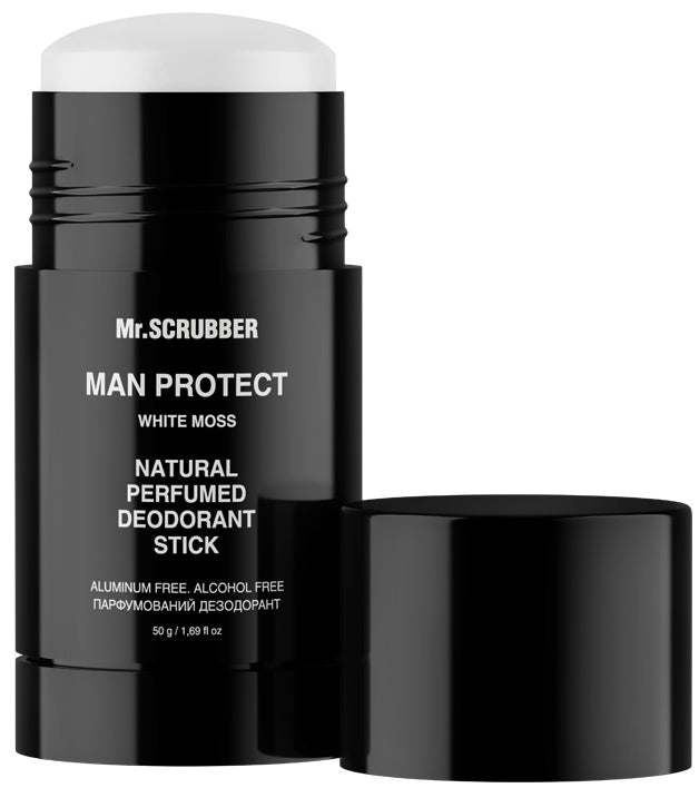 Mr.Scrubber Men's Mr. Scrubber Man Protect White Moss Natural Deodorant Stick, 50 g