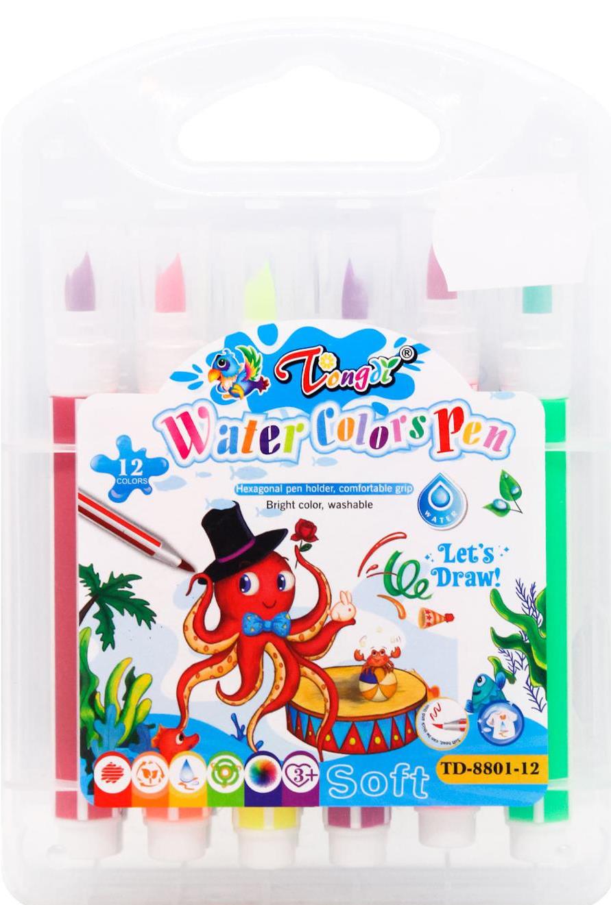 Tongdi 8801-12 Sea World Soft Brush Marker Set, 12 Colors - Image 2