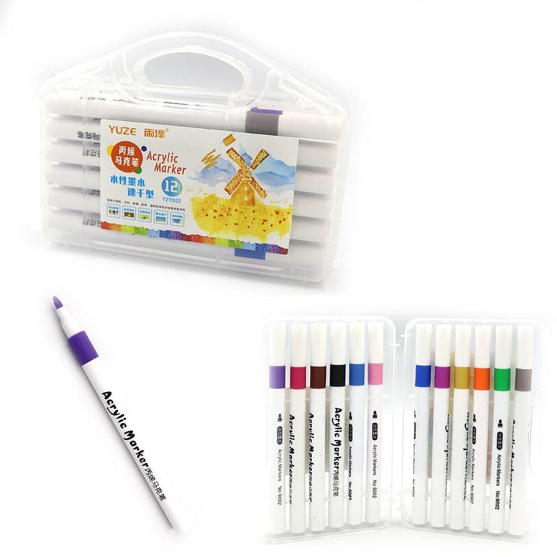 Josef Otten YZ9002-12 Acrylic Sketch Marker Set, 12 Colors