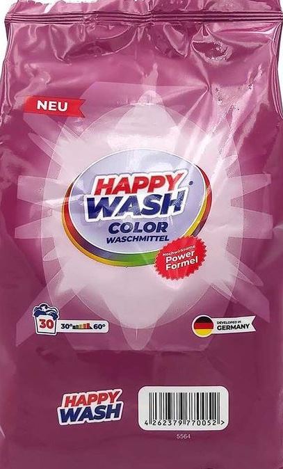 Happy Wash Color Laundry Detergent Powder, 2.025 kg