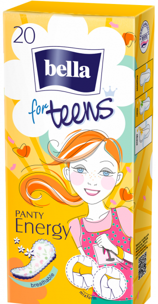 Bella Panty Liners For Teens Energy, 20 pcs