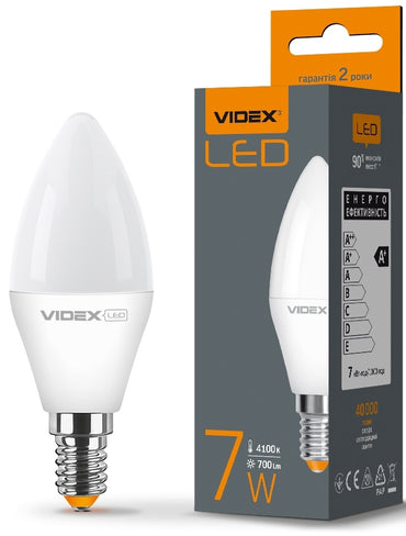 Videx 4820118297323 VL-C37e-07144 E14 4100K 7W White LED Bulb - Image 2
