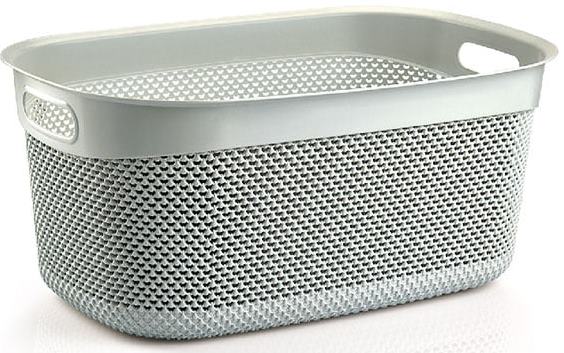 Ucsan Plastik Drop M-168 Knit-Pattern Basket, 55 x 36.5 x 25 cm, 33 L