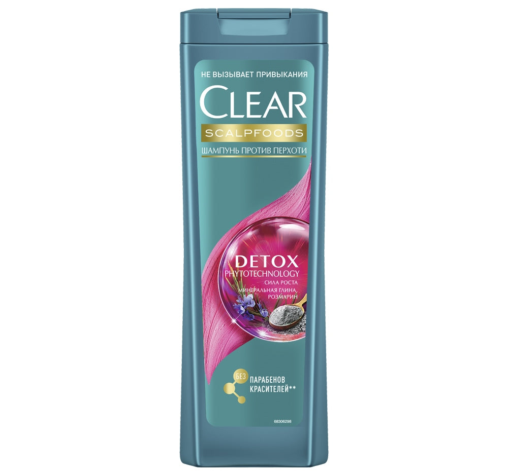 Clear Anti-Dandruff Detox Power Shampoo, 400 mL