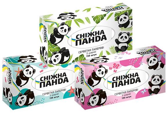 Snizhna Panda Pencil Box Cosmetic Tissues, 150 sheets