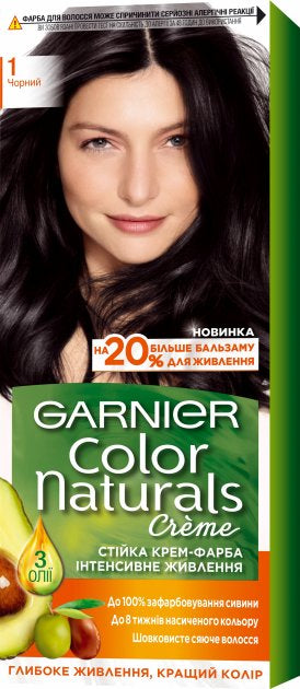 Garnier Color Naturals 1 Black Hair Color, 110 mL