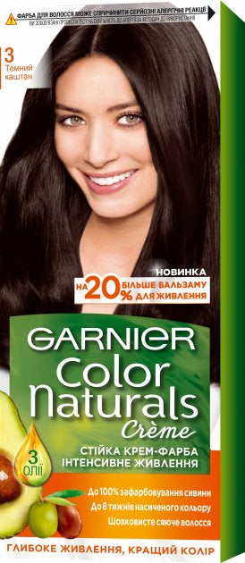 Garnier Color Naturals 3 Dark Chestnut Hair Color, 110 mL