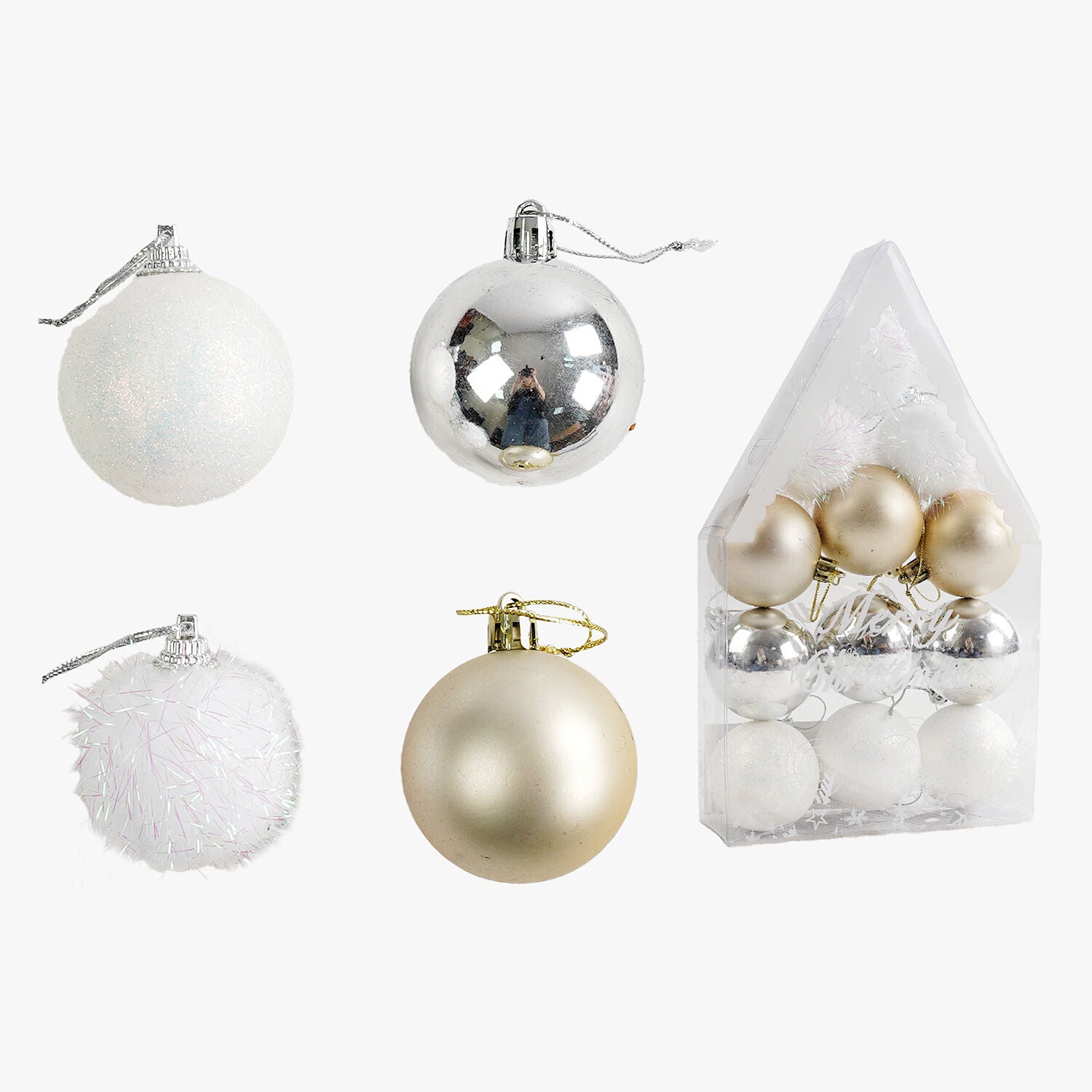 C 67379 Christmas Ball Ornaments, 5 cm Diameter, 12 pcs