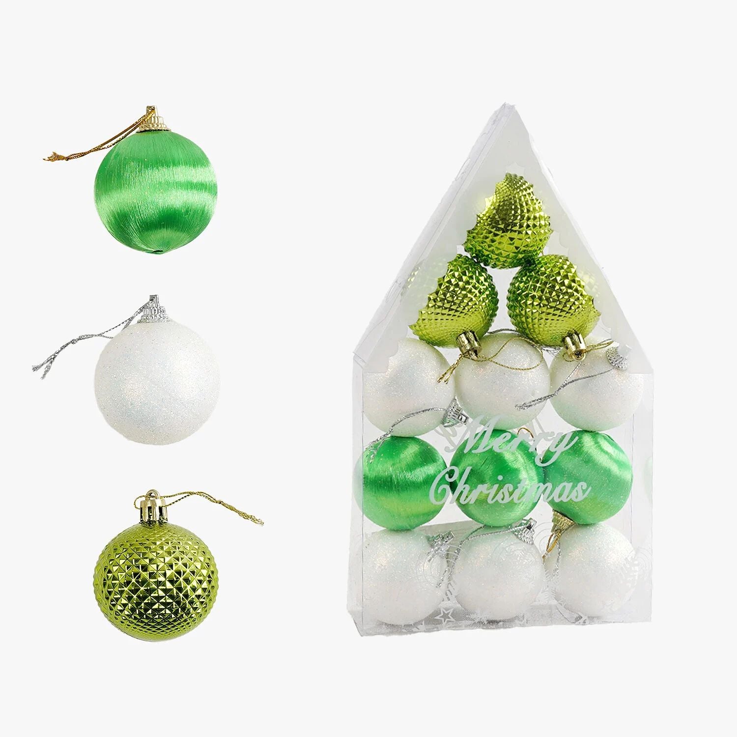 C 67384 Christmas Ball Ornaments, 5 cm Diameter, 12 pcs