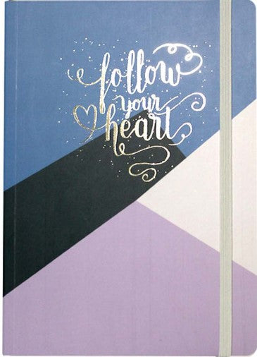 OOPT A5 Notebook with Cardboard Cover and Elastic Closure, 100 Sheets
