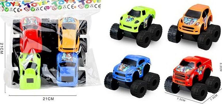 Toys 1887 Friction-Powered Toy Car Set in Bag, 4 pcs - Image 2