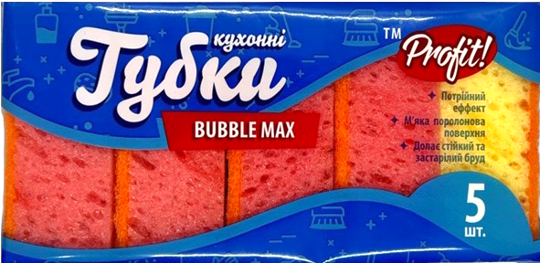 Profit Bubble Max Porous Dish Sponges, 5 pcs