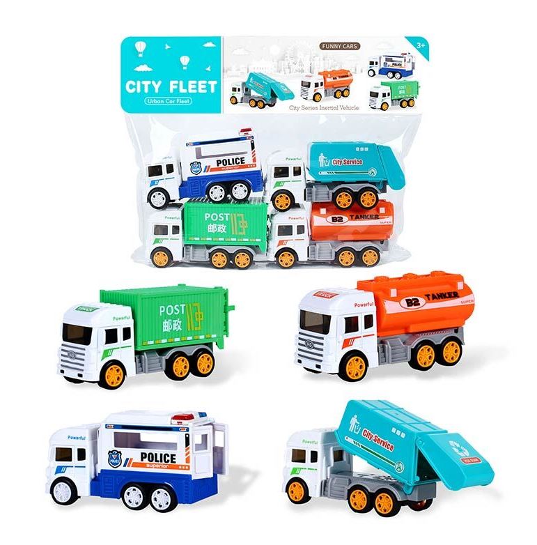Hua Guan 700-7 Construction Vehicle Set, 4 pcs