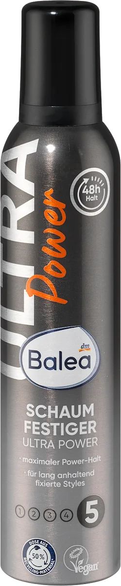 Balea Ultra Power Hold Level 5 Hair Mousse, 250 mL